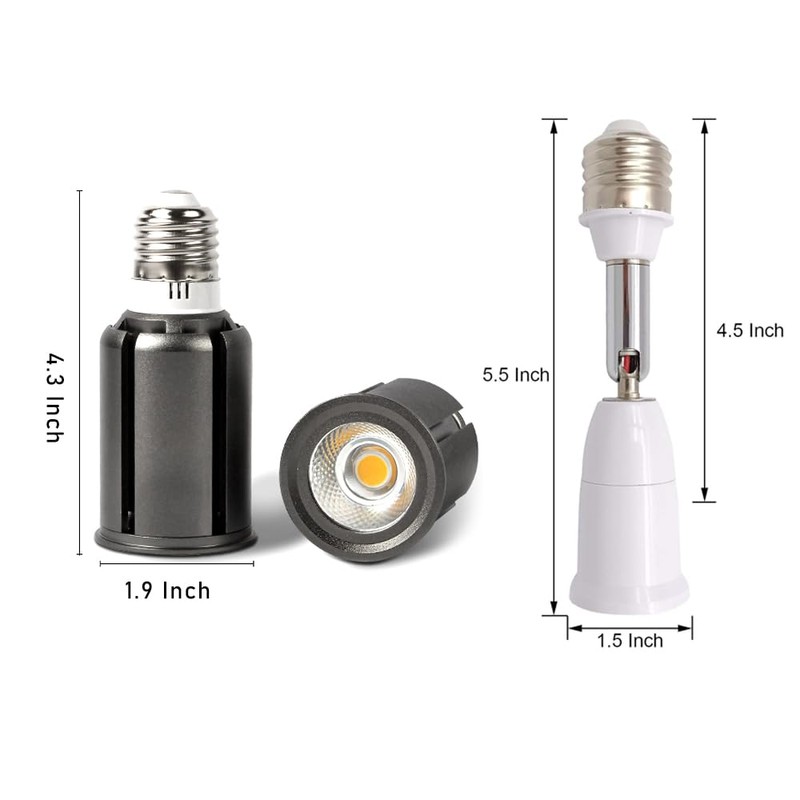 12W LED Spotlight Bulb Daylight White 6000K, Extra Long Adjustable