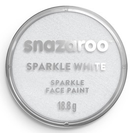 Snazaroo Sparkle Face and Body Paint for Kids and Adults, Sparkle White Colour, Water Based, Easily Washable, Non-Toxic, Makeup, Body Painting for Parties, for Ages 3+