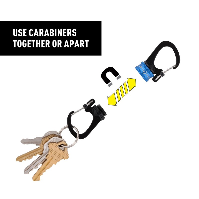 Nighteyes MSBL-03-R7 360° Magnetic Slide Lock Carabiner, Blue