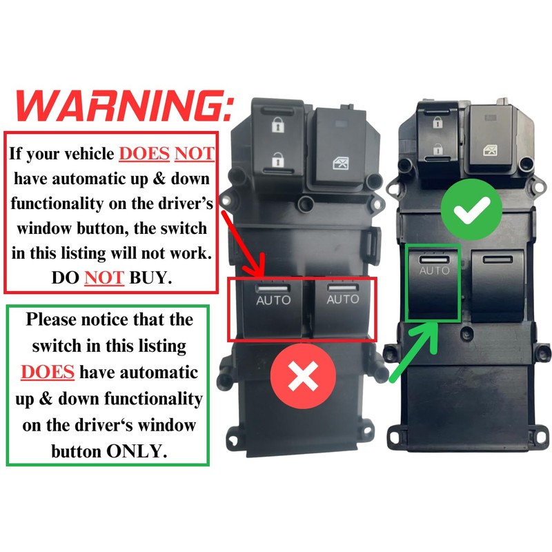 SWITCHDOCTOR Window Master Switch for 2008-2012 Accord Coupe (Single Automatic