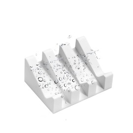 MAQILO Piano Keyboard Soap Dish, Silicone Self-Draining Soap Holder for Shower - Wall Mount Bathroom Organizer, Waterproof & Unbreakable (3.78"x2.83")