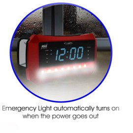 Digital AM/FM Weather Band Alarm Clock Radio with NOAA Weather Alert, Emergency Light and Built-in Flashlight