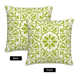 GAAFOSIPH Sage Green Set of 2 Cushion Covers 50cm x 50cm Bohe Modern Double Sided Printed Square Linen 20 x 20 inches Cushions Cover Home Decorations Pillow Cover for Sofa Bed Outdoor