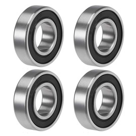 sourcing map Set of 4 deep groove ball bearings, 6002-2RS ball bearings, Z2, double sealed, chrome steel, miniature bearings, 15 x 32 x 9 mm