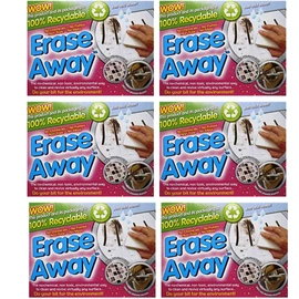Erase Away™ Multi-Surface Cleaning Sponge, No Chemicals, Non-Toxic, Just Add Water, Pack of 6