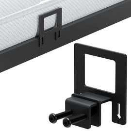 6-Pack Non-Slip Mattress Grippers for Metal Bed Frame, Heavy Duty Mattress Gaskets, Adjustable Anti-Slide Brackets, Black – Includes Screws & Allen Wrench