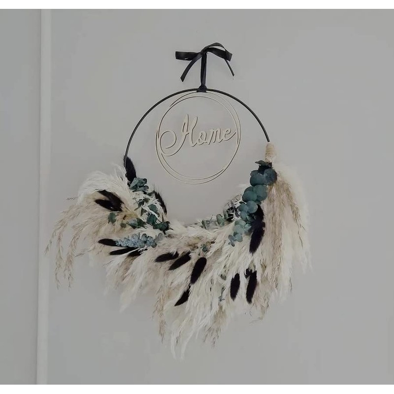 Pampas Grass Wreath - Pampas Grass Wall Decoration - Natural