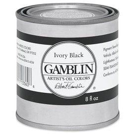 Gamblin Artist39;s Oil Color 8 oz Can - Ivory Black