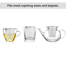 Ipow Tea Infuser 304 Stainless Steel Extra Fine Strainer Steeper with Lid and Two Handles for Loose Leaf Grain Tea Cups, Mugs, and Pots