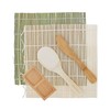 BambooMN Sushi Making Kit 1x Green 1x Natural Bamboo Rolling