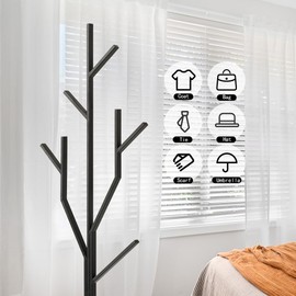 Cre Cra Marble Base Metal Clothing Coat Rack Stand for Hanging Clothes Bedroom Standing Rack Heavy Duty Coat Hanger Freestanding Tree Coat Racks Hallway Entrance Office Hats Coats Scarves Handbags