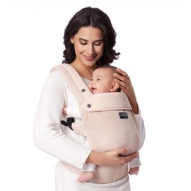 Momcozy Breathable Mesh Baby Carrier, Ergonomic and Lightweight Baby Carrier for 3-20 kg with Improved Lumbar Support, Comfortable All Day for Hands-Free Parenting, Air Mesh Pink