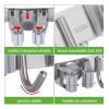 MARZSEFLO Acero Inoxidable Organizador De Escobas 4 Acortar 5 Ganch