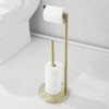 Free Standing Toilet Paper Roll Holder Stand with Reserve, Gold