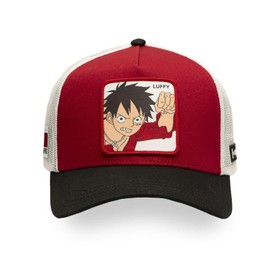 One Piece Cap for Men and Women, Trucker, Loofy, Adjustable with Snapback, Red/Black/White, One Size, red / black / white, Unit size