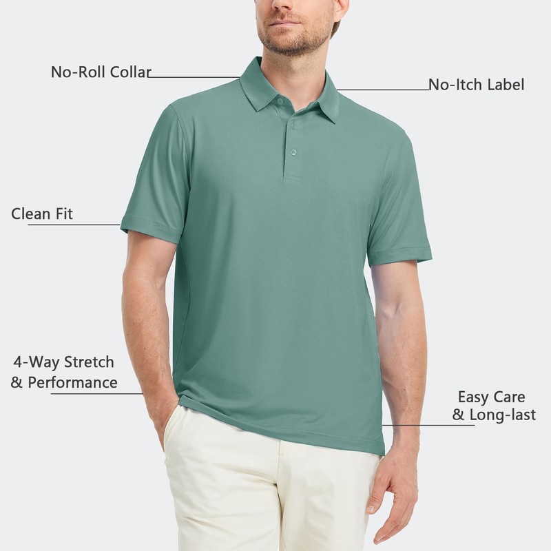 M MAELREG M MAELREG Mens Golf Shirts Short Sleeve Performance