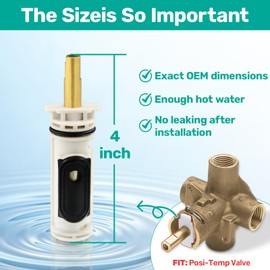 1222 Replacement Cartridge Kit for Moen One Handle Posi Temp Faucet, Compatible with Moen Bathtub & Shower Valve Cartridge, Including 104421 Removal Tool