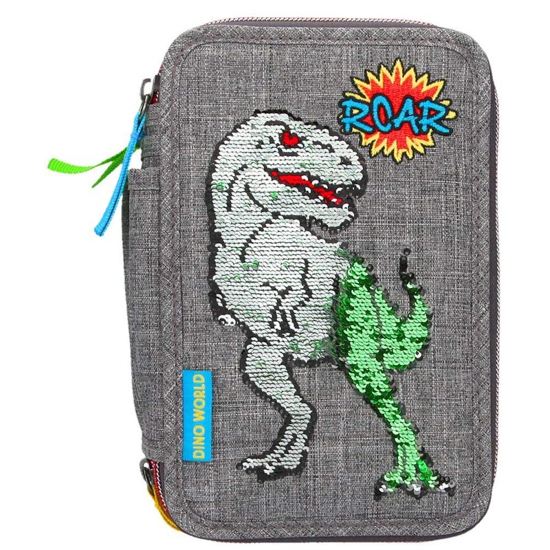 Depesche 10301 Pencil Case 3 Compartments Dino World Approx. 20