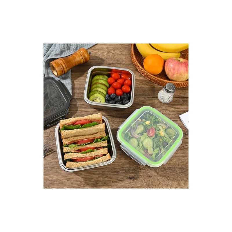Paquete de 2 recipientes para sándwich, caja de sándwich de