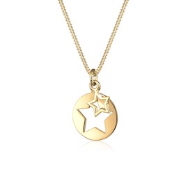 Elli Women's Necklace with Star Cut-Out Astro Trend in 925 Sterling Silver 45 cm Length, Silver, No Gemstone