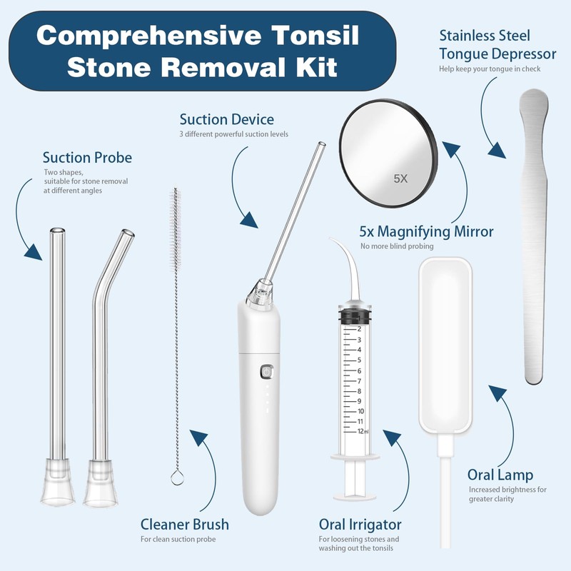 TRUSTV Electronic Tonsil Stone Remover - 9PCS Tonsil Stone Removal