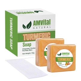 AMVital AMVital Turmeric Soap Bar for Face & Body-Acne, Dark Spots, Smooth Skin, Natural Handmade Soap For All Skin Types, Turmeric Body Soap For Men and Women