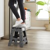 Casafield 16" Folding Step Stool with Handle, Gray - Portable