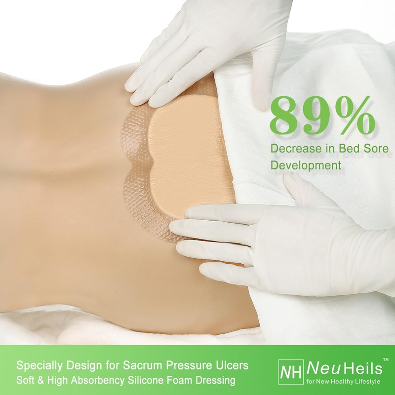 Sacrum Silicone Foam Dressing with Gentle Border for Sacral Ulcer,
