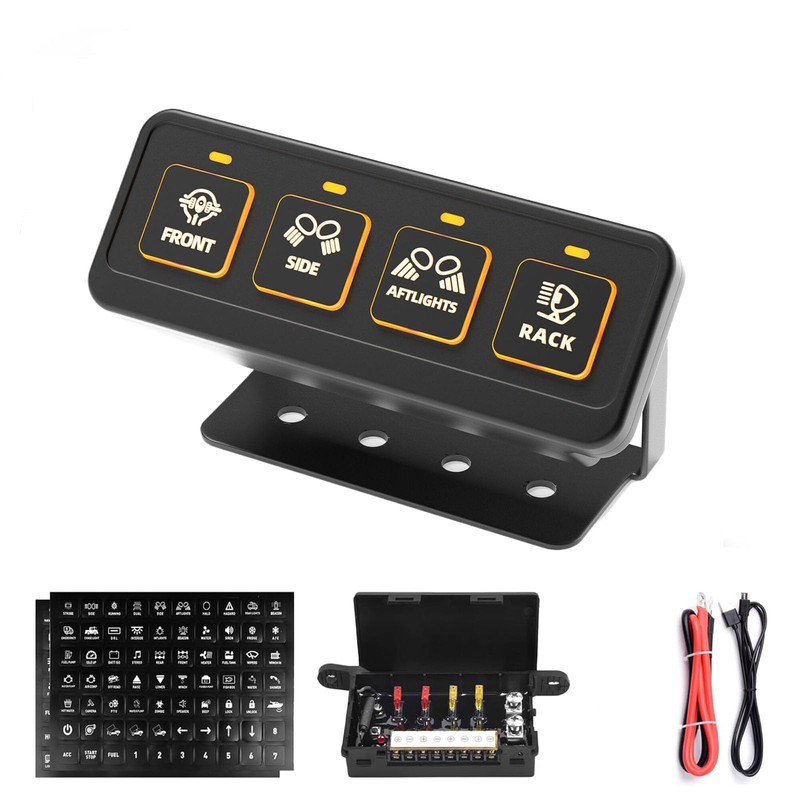 Somaer Wireless 4 Gang Switch Panel,Multifunction Remote Control Offroad Light