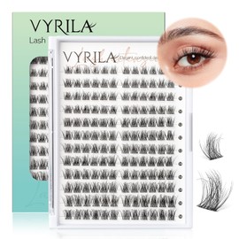 Lash Clusters 0.05mm Pestañas individuales, 3D Wispy Lashes Clusters, 0.1mm Super Thin Band Resuable Natural Lashes, D Curl Faux Mink Lashes,144pcs Extensión de Pestañas Clusters de latigas-D-8-16Mix Verde 144pcs-0.05-D-Vivid