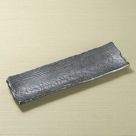 Kuroraku 12.6 inches (32.5 cm) Sanma Plate, 12.8 x 4.1 x 1.0 inches (32.5 x 10.5 x 2.5 cm), 19.4 oz (550 g), Long Plate, Restaurant, Ryokan, Japanese