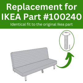 Spare Hardware Parts Replacement for IKEA Furniture Screw Metric Flat MK6S Screw - Part #100240 | Confirmat Screw M6.0-1.0×30 Full Thread with 5mm Hex Recess | Pack of 24