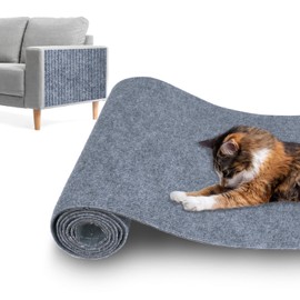 Cat Scratching Mat,Cat Scratch Furniture Protector, Trimmable Self-Adhesive Couch Protector,Carpet Replacement for Tree Shelves, Sofa and Scratching Post(40"x15.8",Light Gray)