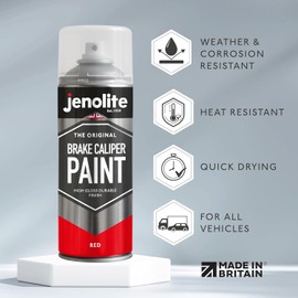 JENOLITE - Brake Calliper Paint Red Brake Caliper Paint Heat Resistant Thermal Paint for Brake Pads on Car up to 300 °C Contents: 400 ml