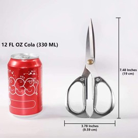 Newness Kitchen Shears, Stainless Steel Duty Kitchen Shears for Chicken, Beefs, Poultry, Fish, Meat, Vegetables, Stainless Steel Scissors with Non-Slip Easy Grip Handles for House Daily Use