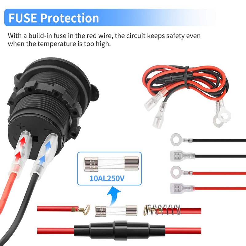 12V Car Cigarette Lighter Socket Waterproof and Dustproof plug socket