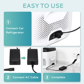 EUHOMY AC Power Cord, 110-240V AC Power Adapter for 12V Fridge Portable Freezer, AC Power Cord Power Adapter Compatible for 12 Volt Refrigerator Car Freezer