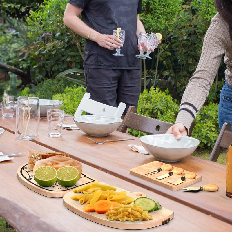 Foldable Bamboo Charcuterie Board Set - Unique Cheese Cutting Board