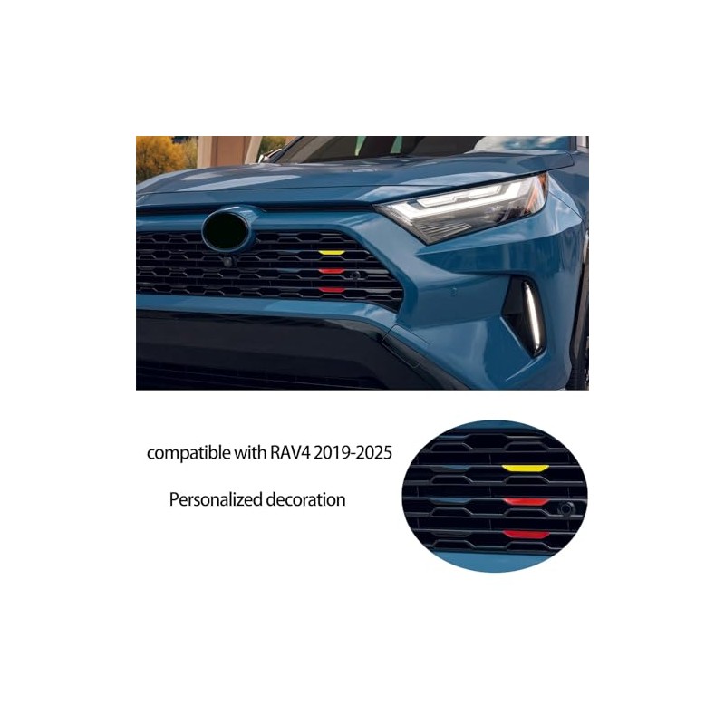 3Pcs Stripe Grille Emblem Badge Sticker Adhesive Emblem Exterior Body