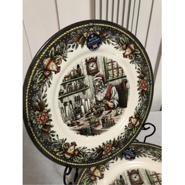 Royal Stafford Christmas Santa's Workshop Dinner Plates set of 4