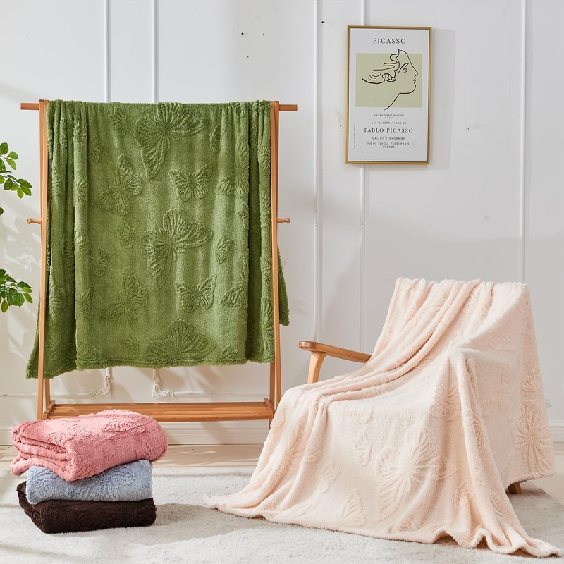 GIOKARNNA Throw Blankets with Butterfly,Soft Warm Blankets for Lover Mom