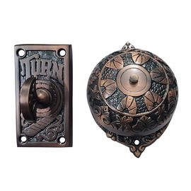 Adonai Hardware Abijam Brass Manual Old Fashion Door Bell or Twist Door Bell or Hand-Turn Door Bell (Antique Copper)