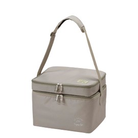 キャプテンスタッグ(CAPTAIN STAG) 保冷バッグ クーラーバッグ 折り畳み収納可能 ダブルルームクーラーバッグ 容量3L(上段)/11L(下段) カーキ モンテ UE-647