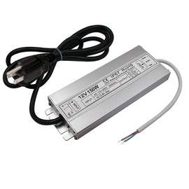 LED Driver Waterproof IP67 Power Supply 150W 12V DC 12.5a Transformer thinner and Durable with US 3-Prong Plug Plate for Outdoor Use