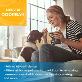 SpiroPure 20x25x2 MERV 10 Odor Reduction Air Filters - Made in USA (6 Pack)