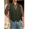 Enlision Men's Suit Vest Checked Wool Tweed Formal Elegant Regular