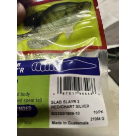 Bobby Garland 3" Slab Slay'r 3SS1809 Red Chartreuse Silver Count-10