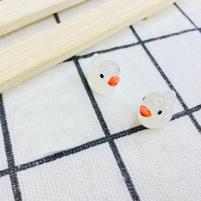 MFUOE Mini Luminous Resin Ducks Realistic Tiny Ducks Glow in