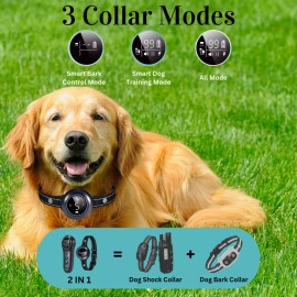 TQT 2-in-1 Dog Shock Collar and Dog Bark Collar with 3300FT Remote