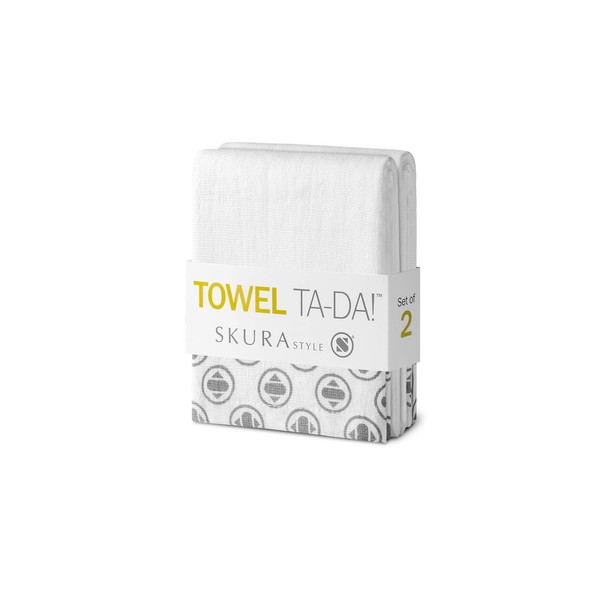 Skura Style TA-DA!™ Juego de toallas de cocina y platos 100% algodón de doble cara superabsorbentes, 2 unidades